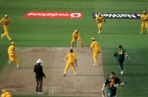 "Donald fails to make it and is run out & Australia win, Cricket World Cup 1999, Australia v South Africa at Edgbaston (Semi-final) 1995663 (Photo by Patrick Eagar/Patrick Eagar Collection via Getty Images)"