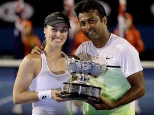 Hingis and Paes after their Australian Open triumph in 2015