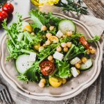 Fresh healthy salad with chickpea