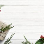 Christmas present boxes on white background with design space