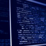 Computer program code on a screen
