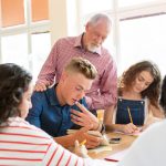 High school students and teacher.