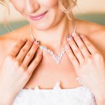 necklace on the neck of bride