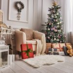 room decorated for Christmas