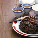 steamed mui choy with pork belly