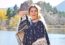Top Clothing Trends of 2025 Beautiful Young Woman Wearing a Fashionable Poncho at a Mountain Lake during Autumn