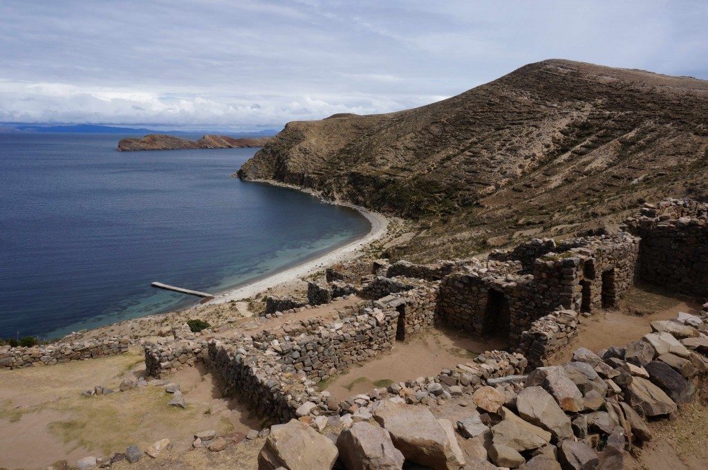 Inca ruins in Sun Island Lake Titicaca Bolivia