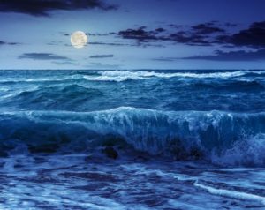 moon water ocean waves moonrise moonset shutterstock435146179