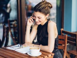 Attractive girl talking on the phone