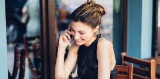 Attractive girl talking on the phone