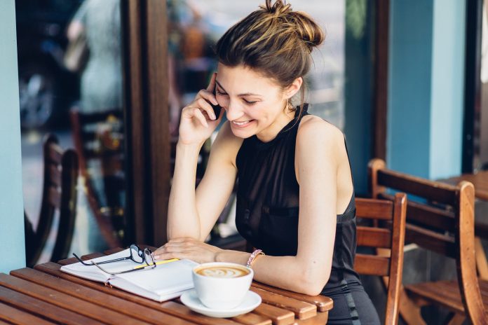 Attractive girl talking on the phone