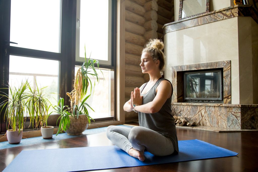 Yoga at home: meditation session