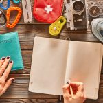 Woman planning a hiking trip