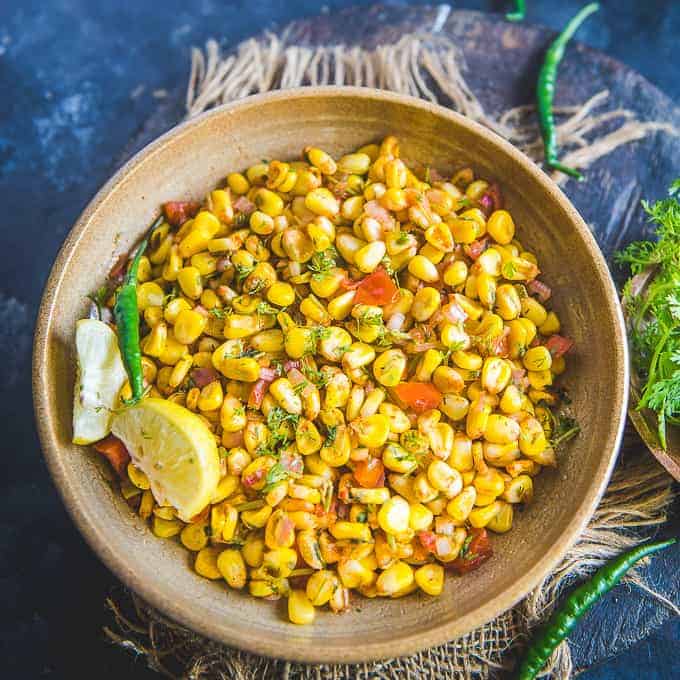 Mint flavored masala corn