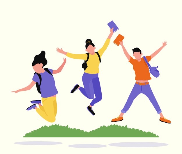 happy students jumping with flat design 23 2147898950 1