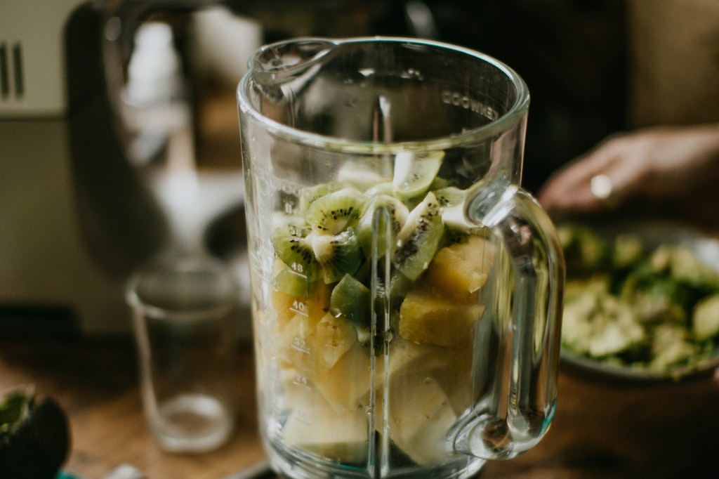 Making smoothie in a blender jar