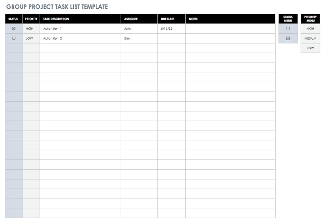 daily team task template