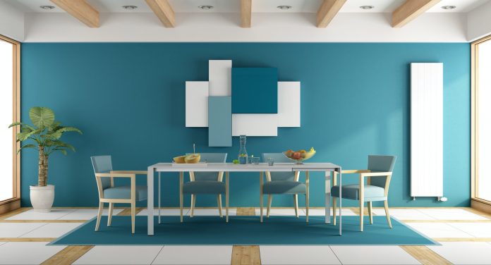 Blue dining room