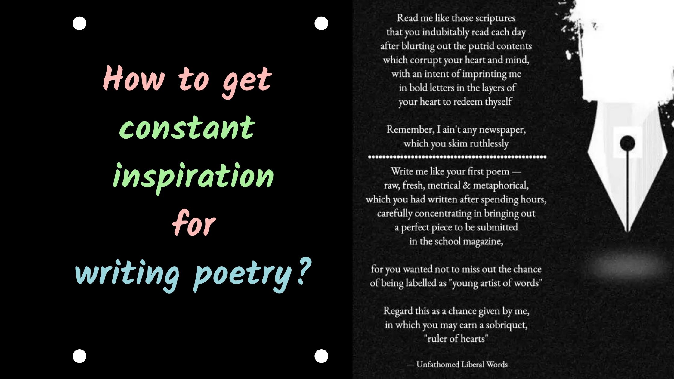How to get constant inspiration for writing poetry?