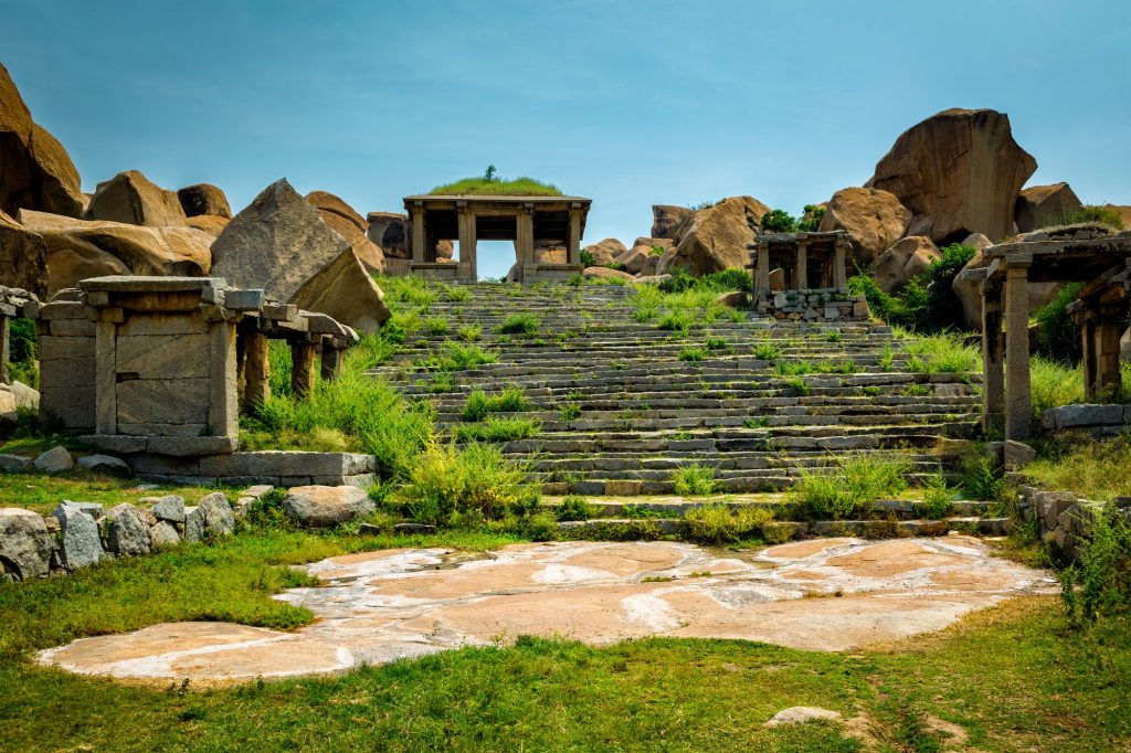 Ancient ruins in Hampi, India