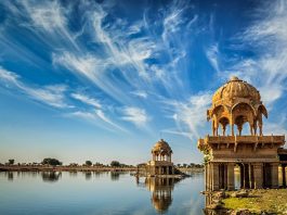 Indian landmark Gadi Sagar in Rajasthan