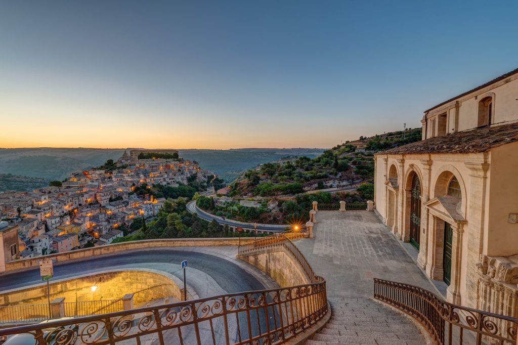 Ragusa Ibla in Sicily in the early morning