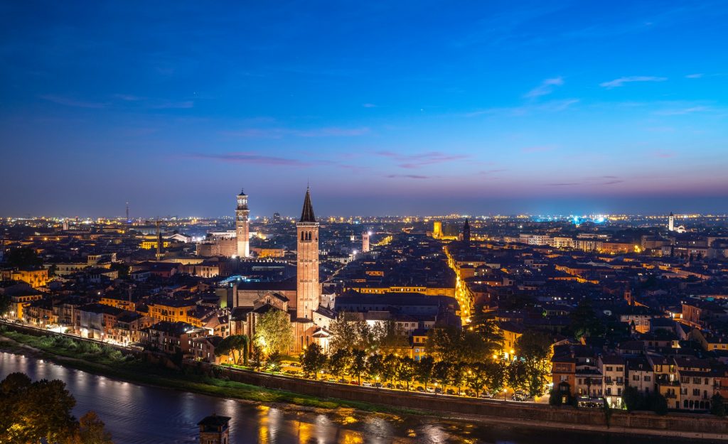View of night Verona