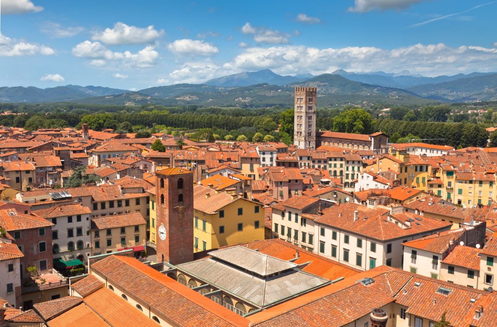 View over Lucca, Tuscany town