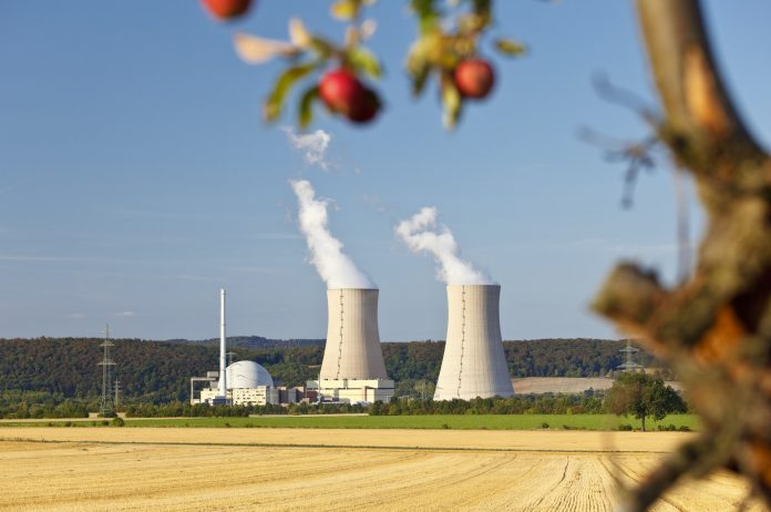 Nuclear Power Station And Apple Tree