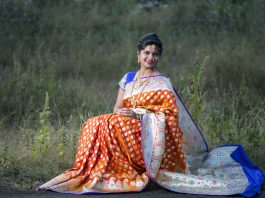 Beautiful Indian bride Wearing Saree