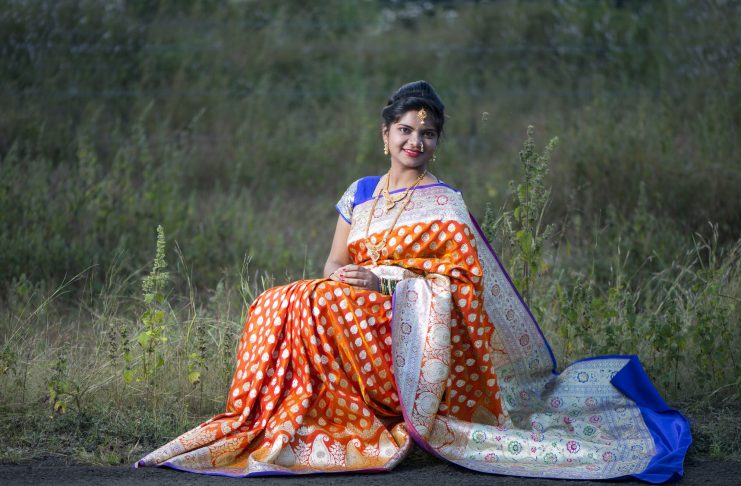 Beautiful Indian bride Wearing Saree
