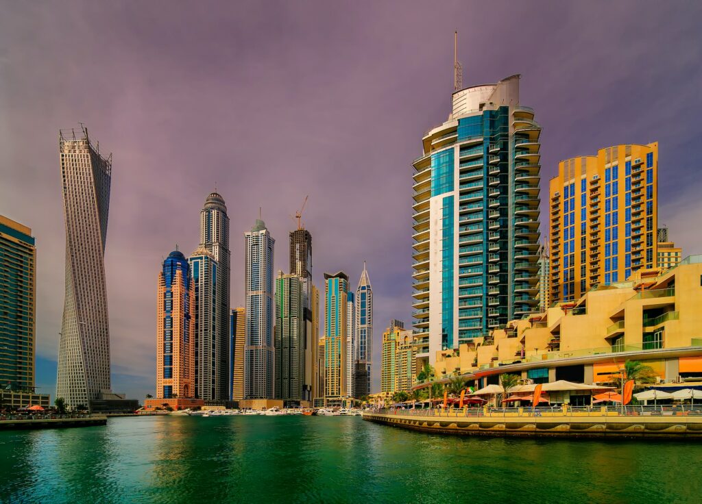 Amazing dubai marina skyline, Dubai, United Arab Emirates.