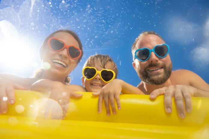 Family having fun on summer vacation