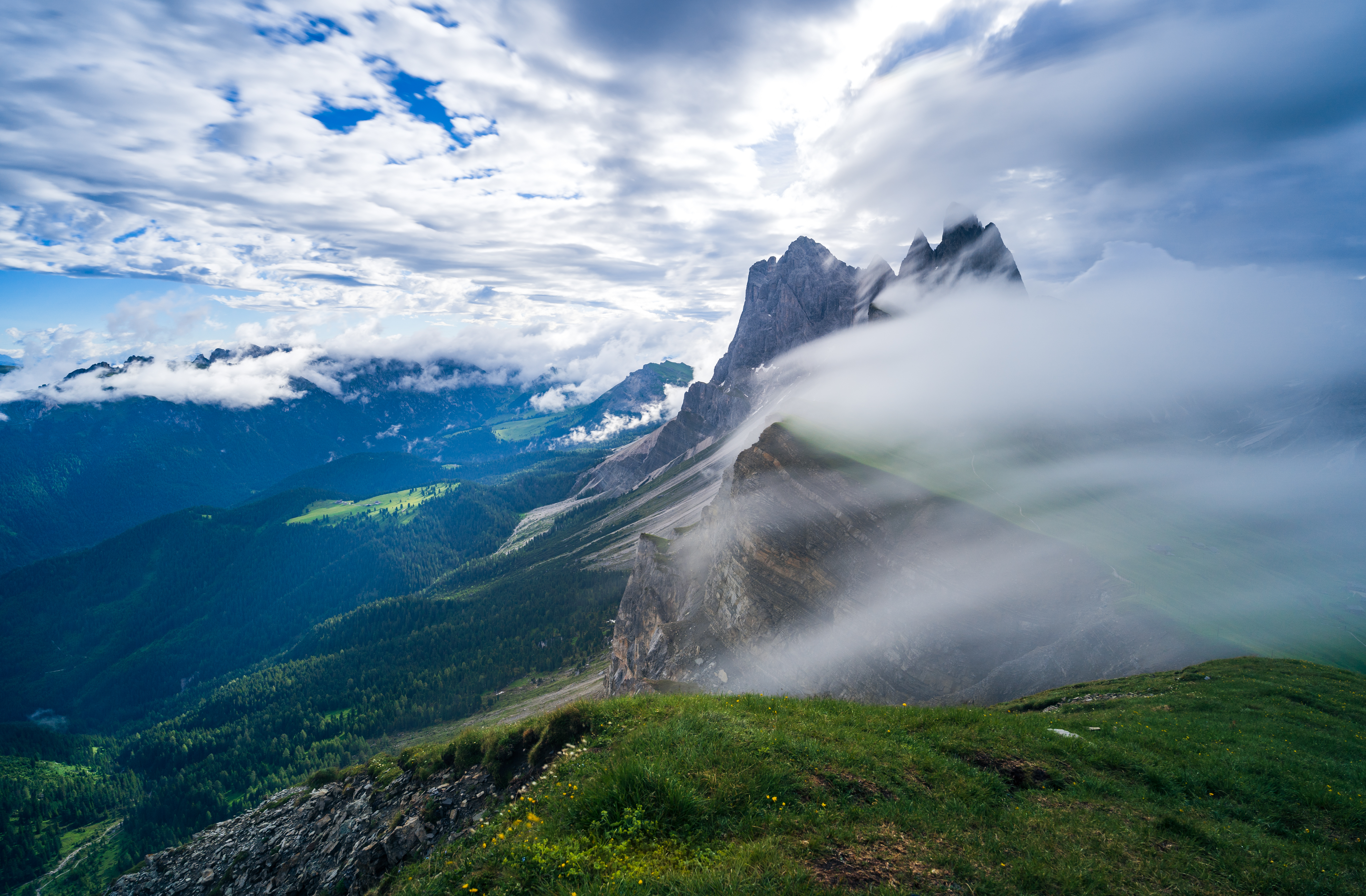 Seceda mountain in the Dolomites, South Tyrol, Italy