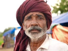 Portrait of Indian farmer at village
