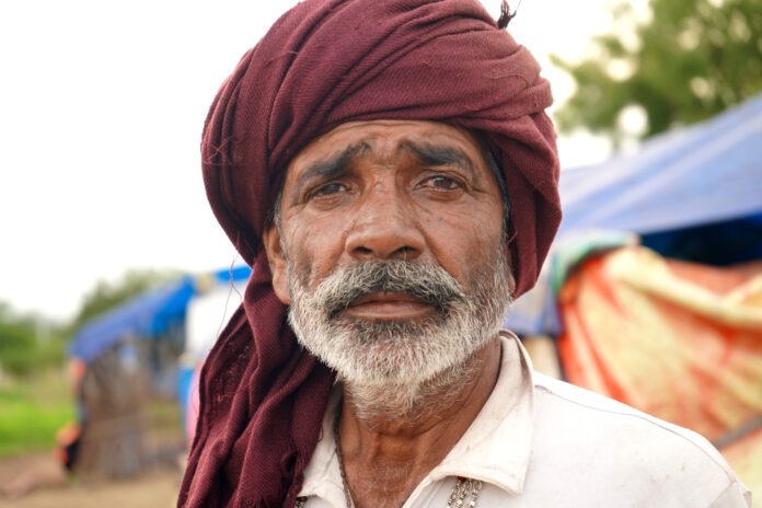 Portrait of Indian farmer at village