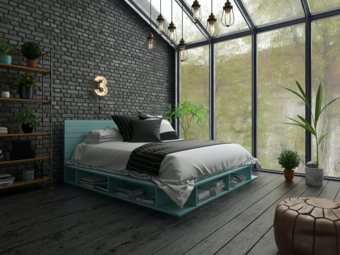 Bedroom interior design 3D rendering