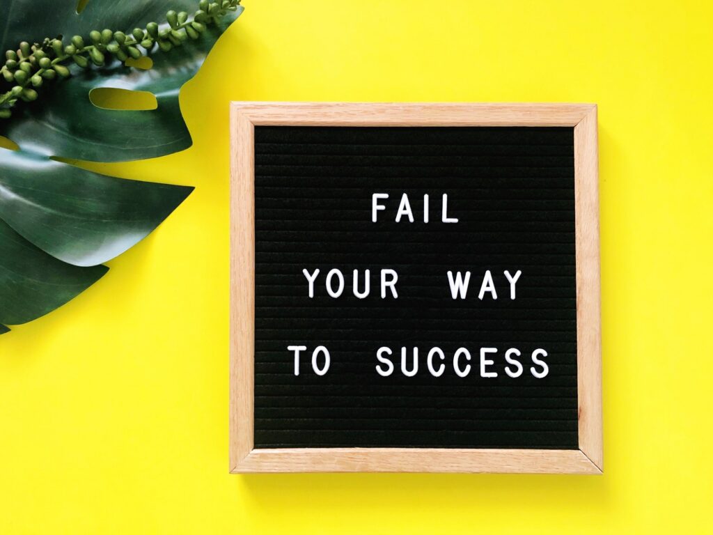 Fail your way to success. Quote.