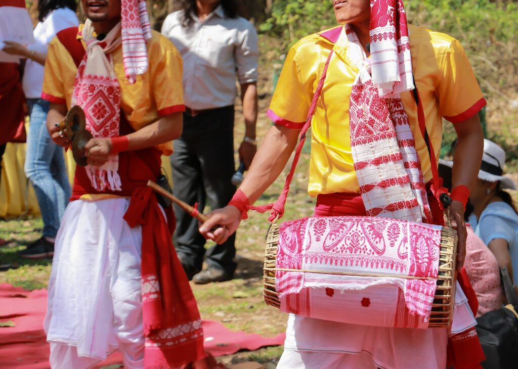 Performers at traditional Indian music festival